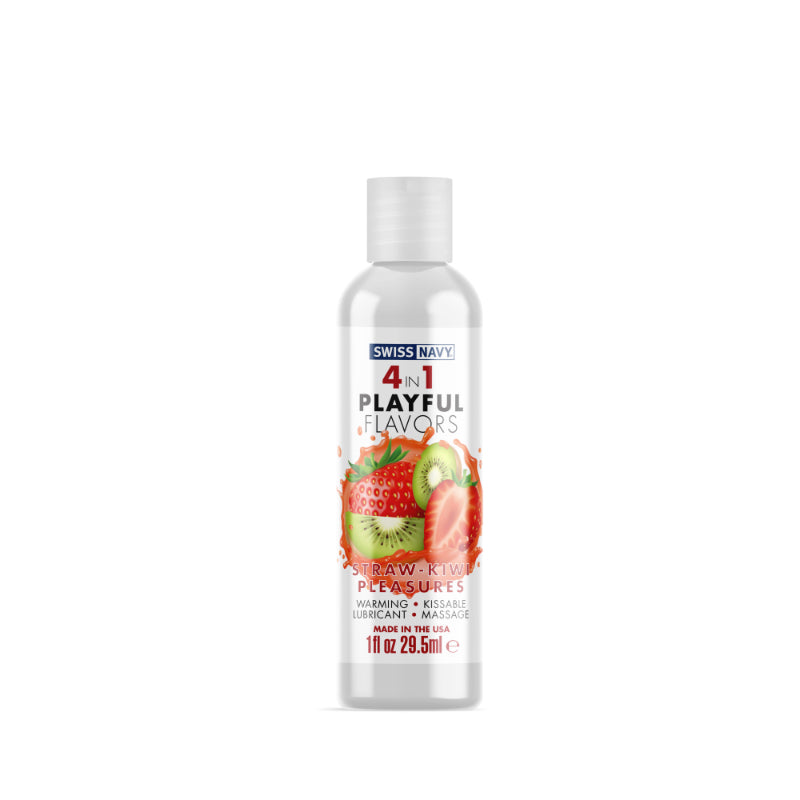 Swiss Navy Brand Playful Flavours 4 In 1 Strawberry/Kiwi Pleasure 1Oz/29.5Ml