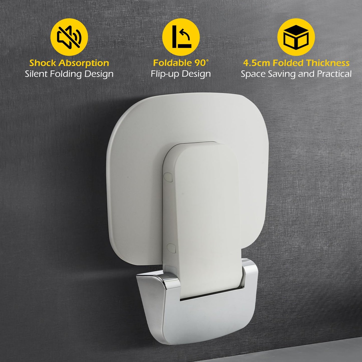 Wall Mounted Folding Shower Seat 200 kg Load-Bearing