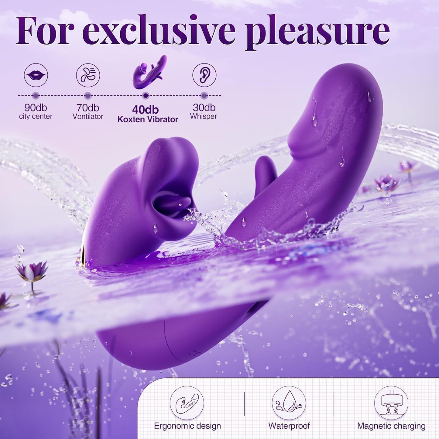 3-in-1 mouth slap tongue vibrator female 7-frequency sucking button G-spot masturbator_Purple