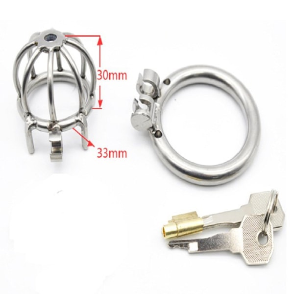 Stainless Steel Male Chastity Cage with 50mm Ring
