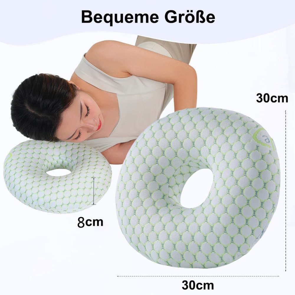 Ear Pillow for Side Sleeping, Ergonomic Design, Comfortable and Ear-Friendly, Relieves Pressure on Ears, Gray