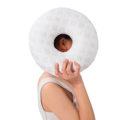 Orthopedic Ear Hole Pillow for Side Sleeping - Bamboo Microfiber Wood