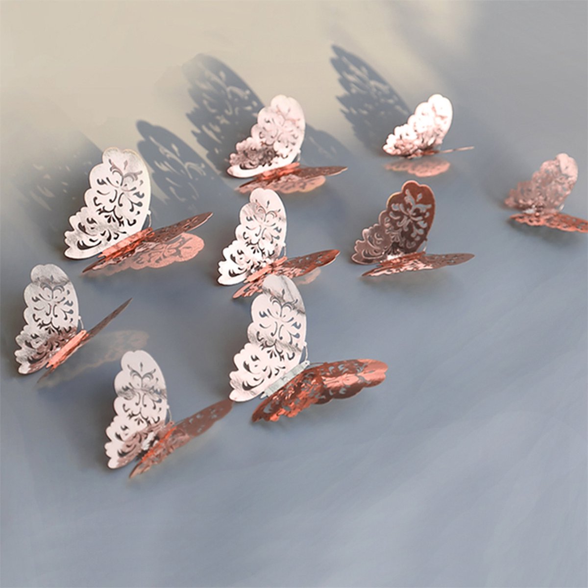 3D Wall Decoration Butterflies 12 Pieces | Wall Decoration | Wall Butterflies | Butterfly Wall Stickers | Rose Gold
