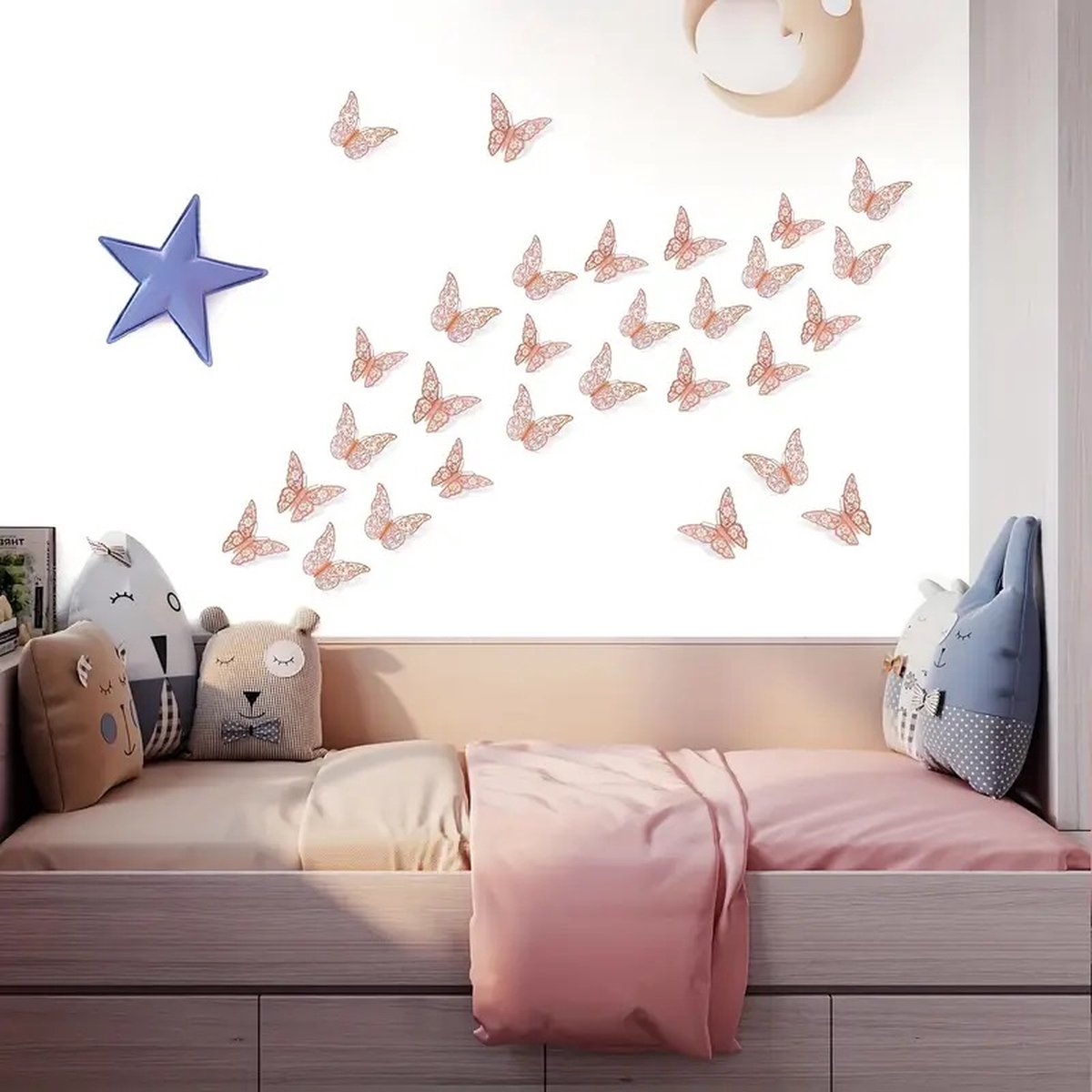 3D Wall Decoration Butterflies 12 Pieces | Wall Decoration | Wall Butterflies | Butterfly Wall Stickers | Rose Gold