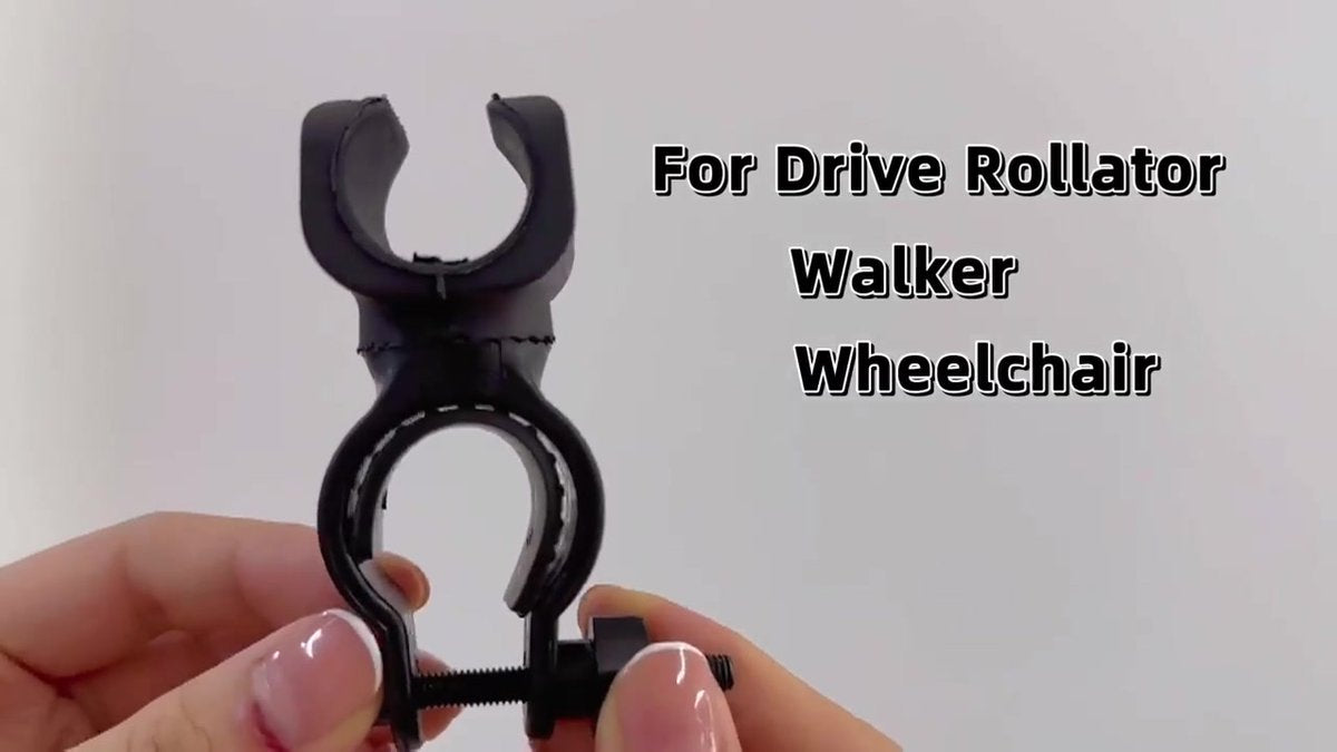 Cane Holder - Crutch Holder - 4 Pieces - For Mobility Scooter Wheelchair Bicycle Rollator - Crutch Holder - Stick Holder - Walking Stick Holder - Universal Crutch Cane Bracket - For Crutches For Mobility Scooter, Assisted Rollator, Wheelchair, Electric Sc