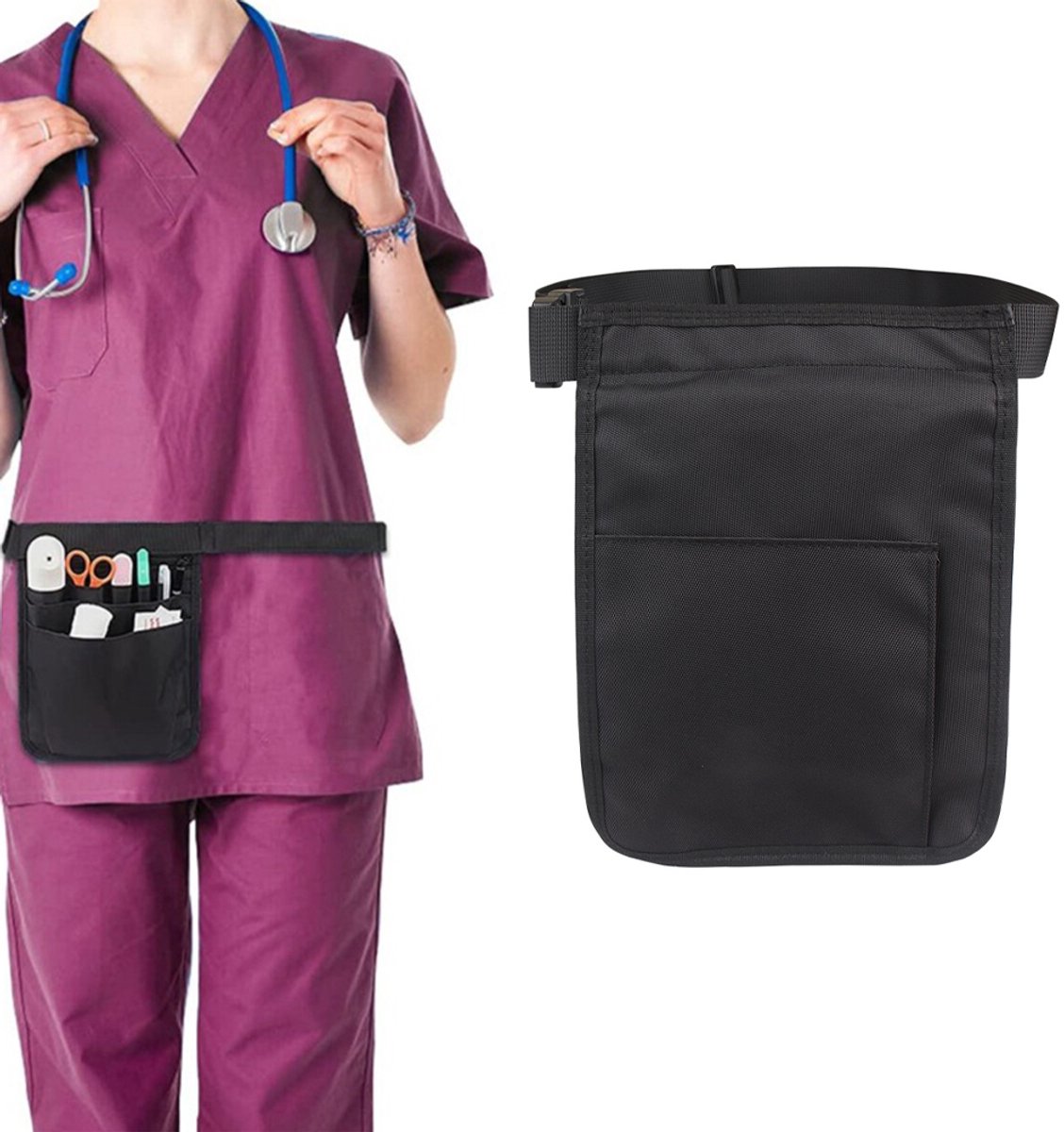 Nurse Waist Bag - Multi-Compartment Adjustable Fanny Pack for Healthcare Workers