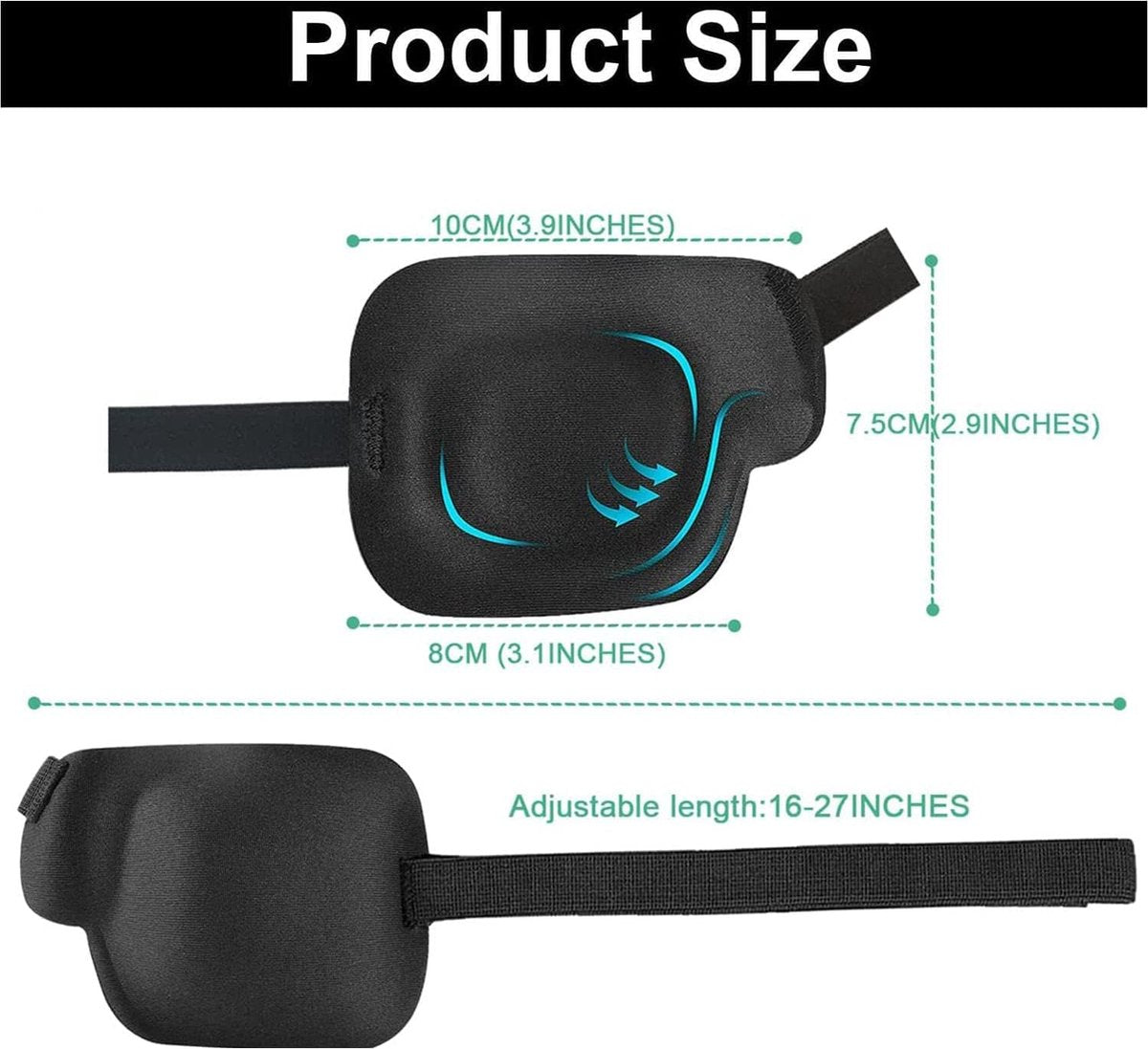 3D Eye Patches 4-Pack - Adjustable Luxury Eye Mask for Post-Surgery & Lazy Eye