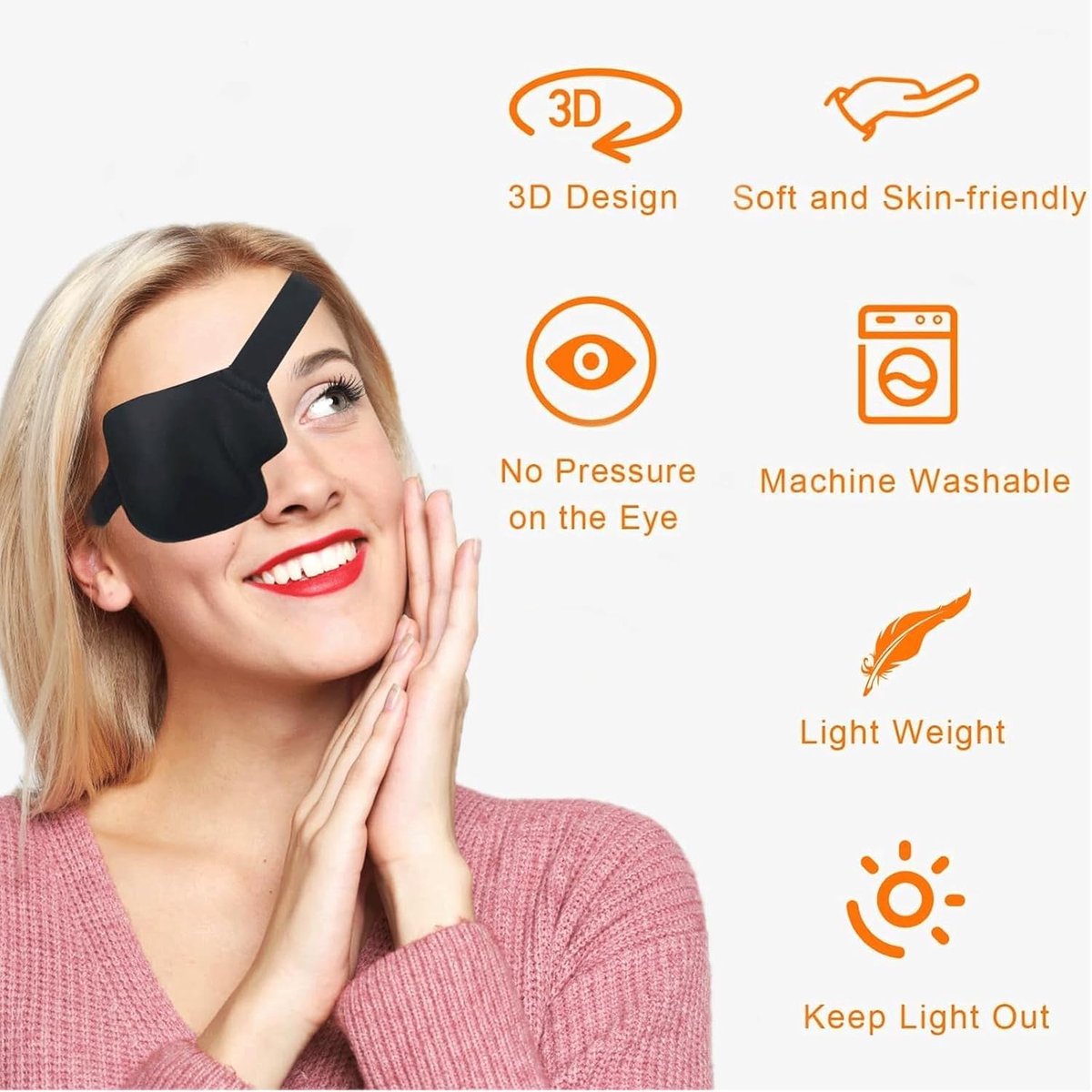 3D Eye Patches 4-Pack - Adjustable Luxury Eye Mask for Post-Surgery & Lazy Eye