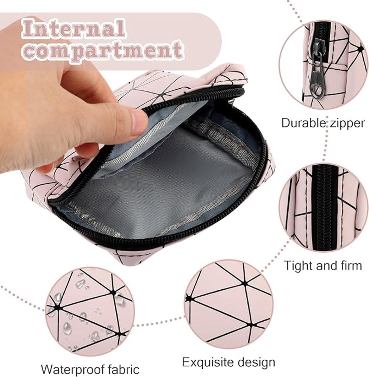 Sanitary pad organizer - Mini sanitary pad organizer - Tampon organizer - Reusable menstrual bag - Sanitary pad organizer with zipper - Menarche organizer set - for women - teenagers - girls and school