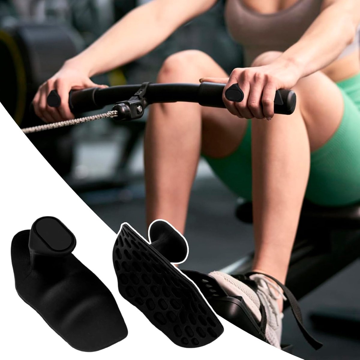 Fitness Strength Training Grips - Rubber Gym Weightlifting Non-Slip Exercise Grips - Breaking Limits Power Grips - Deadlift Straps - Lift Straps - Strength Training - Fingerless Weightlifting Grips - Anti-slip Palm Protectors - 2 Pieces - Black