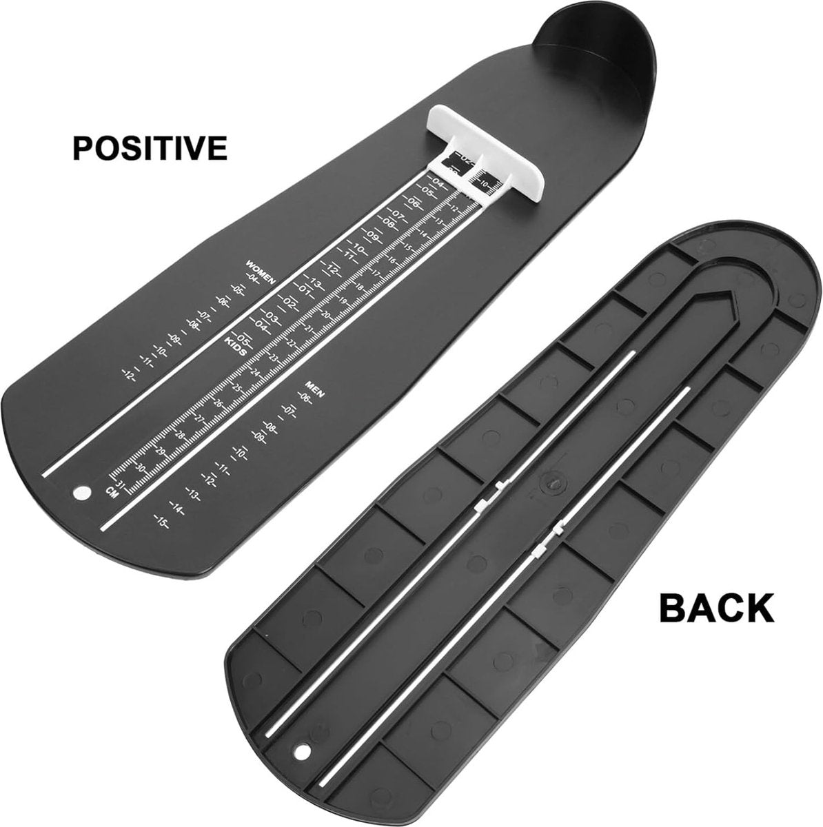 Shoe Size Meter - Foot Measuring Tool - Measuring Feet - Universal Measuring System - Child Shoe Size Meter - Shoe Measuring Tool - Measurement - Children and Adults - Find the Perfect Fit - Measurement Chart - Up to 31 cm - Shoe Size 19 - 48 - Black