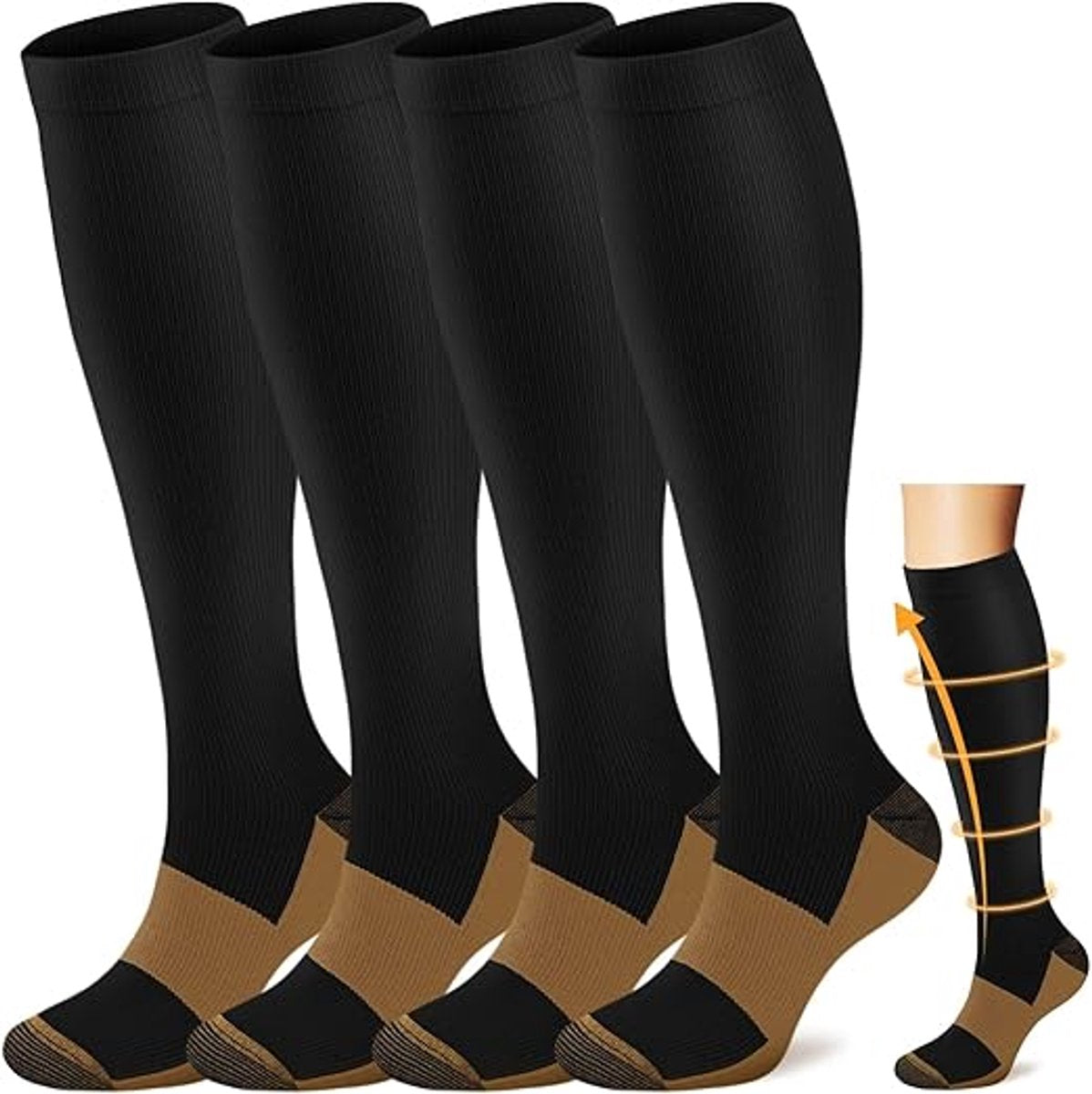 Compression Socks for Running & Nurses - Support Socks Size 40-46