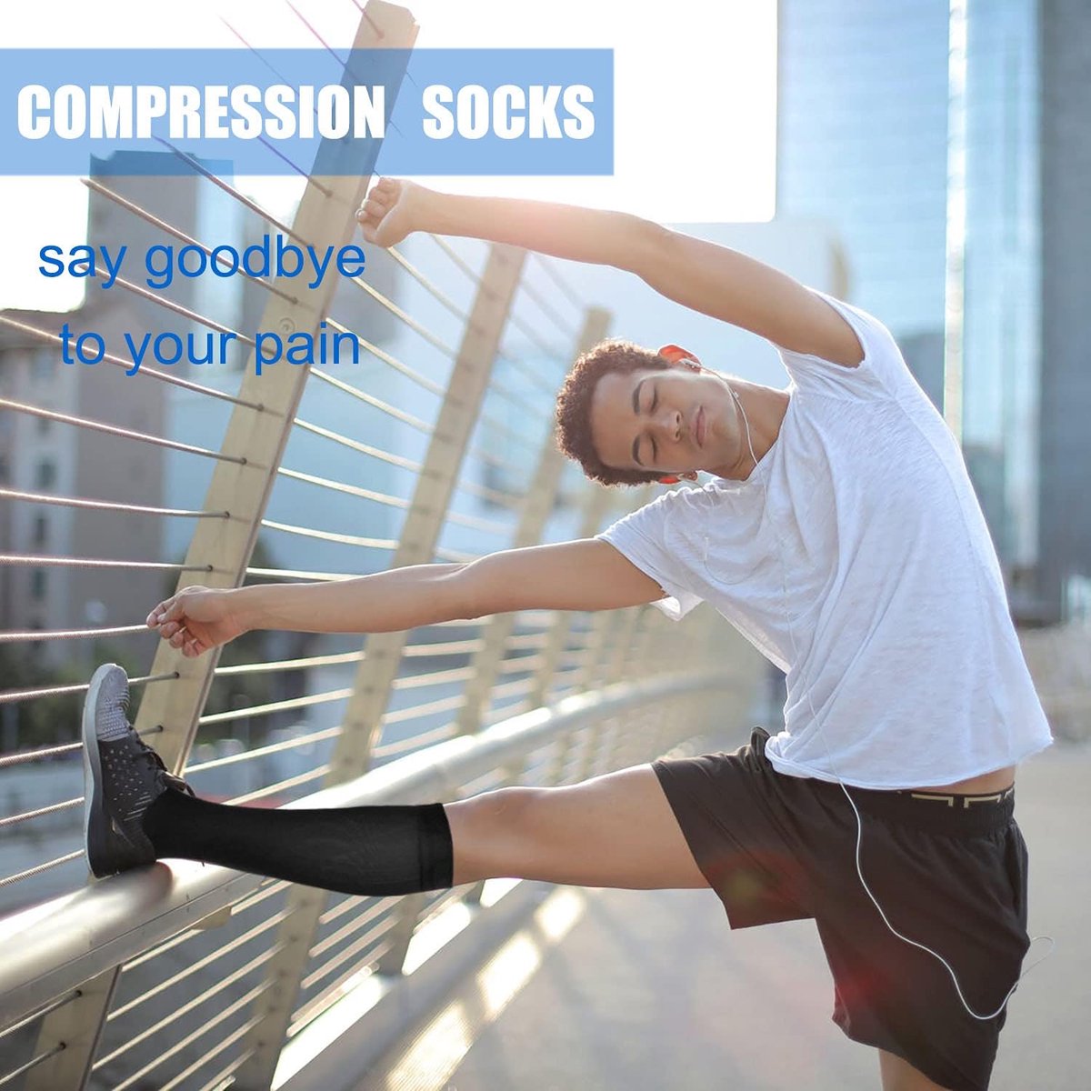 Compression Socks for Running & Nurses - Support Socks Size 40-46