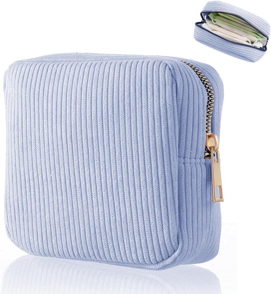 Waterproof Sanitary Pad & Tampon Storage Bag - Menstrual Pouch (Blue)