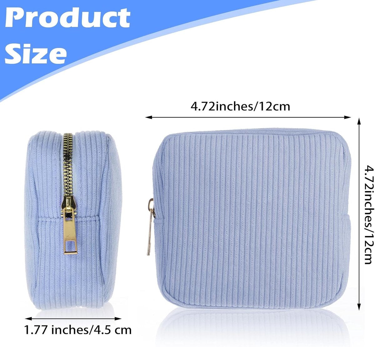 Toiletry Bag - Sanitary Pad Makeup Bag - Sanitary Pad Pouches - Menstrual Bags - Menstrual Pouches - Waterproof Zipper - Tampon Pouches - Napkin Pouches - Cosmetic Bag - Storage Bag - Makeup Bag - For Sanitary Pads, Tampons, Menstrual Cup - Blue