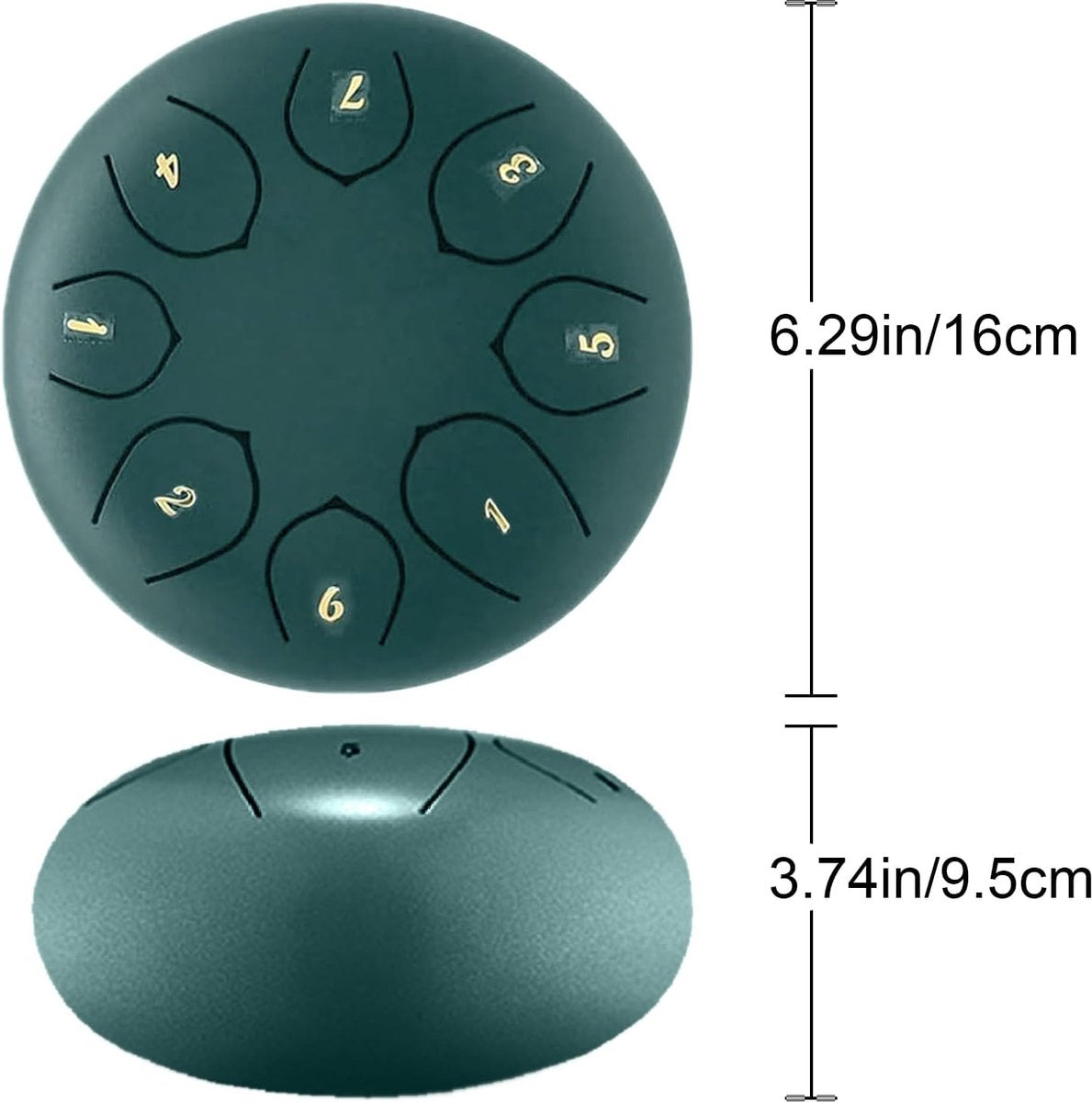 Rain drum - outdoor rain drum - rain drum for the garden - rain drum for outside in the garden - chakra drum for outdoor rain - drum - musical instruments - 6 inch rain drum - with 8 tones - green - 16*9 cm