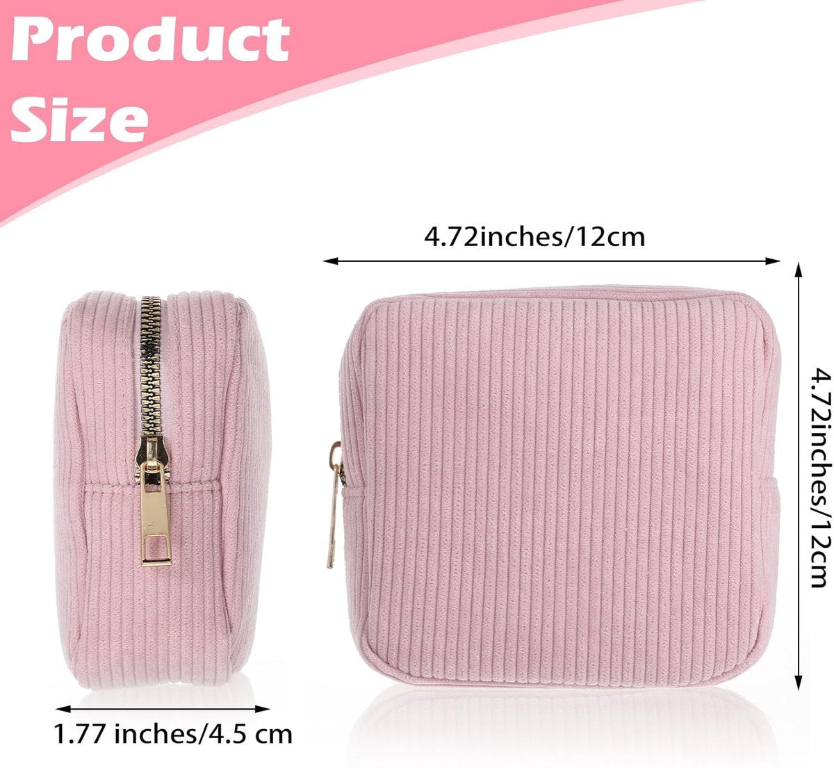 Toiletry Bag - Sanitary Pad Makeup Bag - Sanitary Pad Pouches - Menstrual Bags - Menstrual Pouches - Waterproof Zipper - Tampon Pouches - Napkin Pouches - Cosmetic Bag - Storage Bag - Makeup Bag - For Sanitary Pads, Tampons, Menstrual Cup - Pink