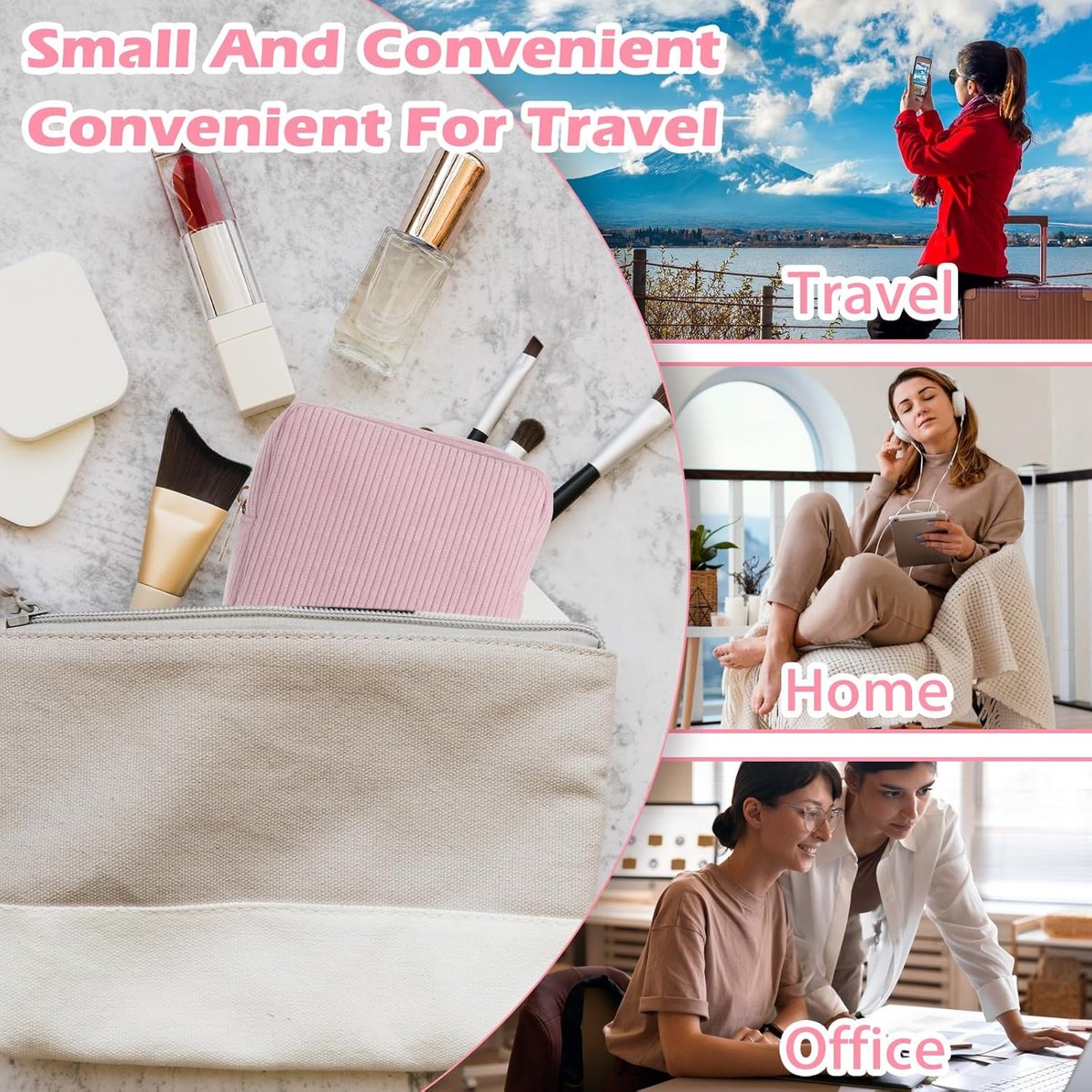 Toiletry Bag - Sanitary Pad Makeup Bag - Sanitary Pad Pouches - Menstrual Bags - Menstrual Pouches - Waterproof Zipper - Tampon Pouches - Napkin Pouches - Cosmetic Bag - Storage Bag - Makeup Bag - For Sanitary Pads, Tampons, Menstrual Cup - Pink