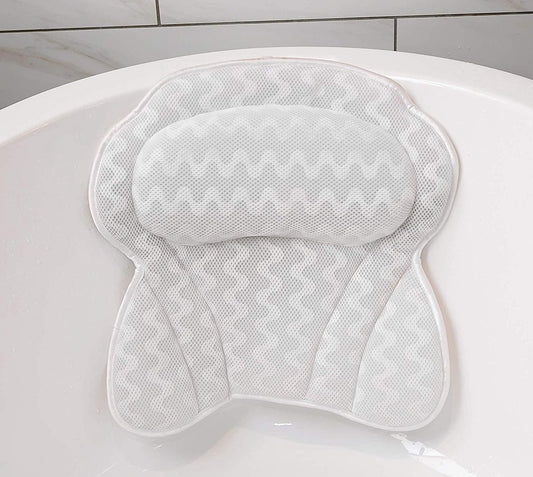 Spa Bath Pillow with Anti-Slip Suction Cups - 42x44cm Headrest for Bath & Jacuzzi