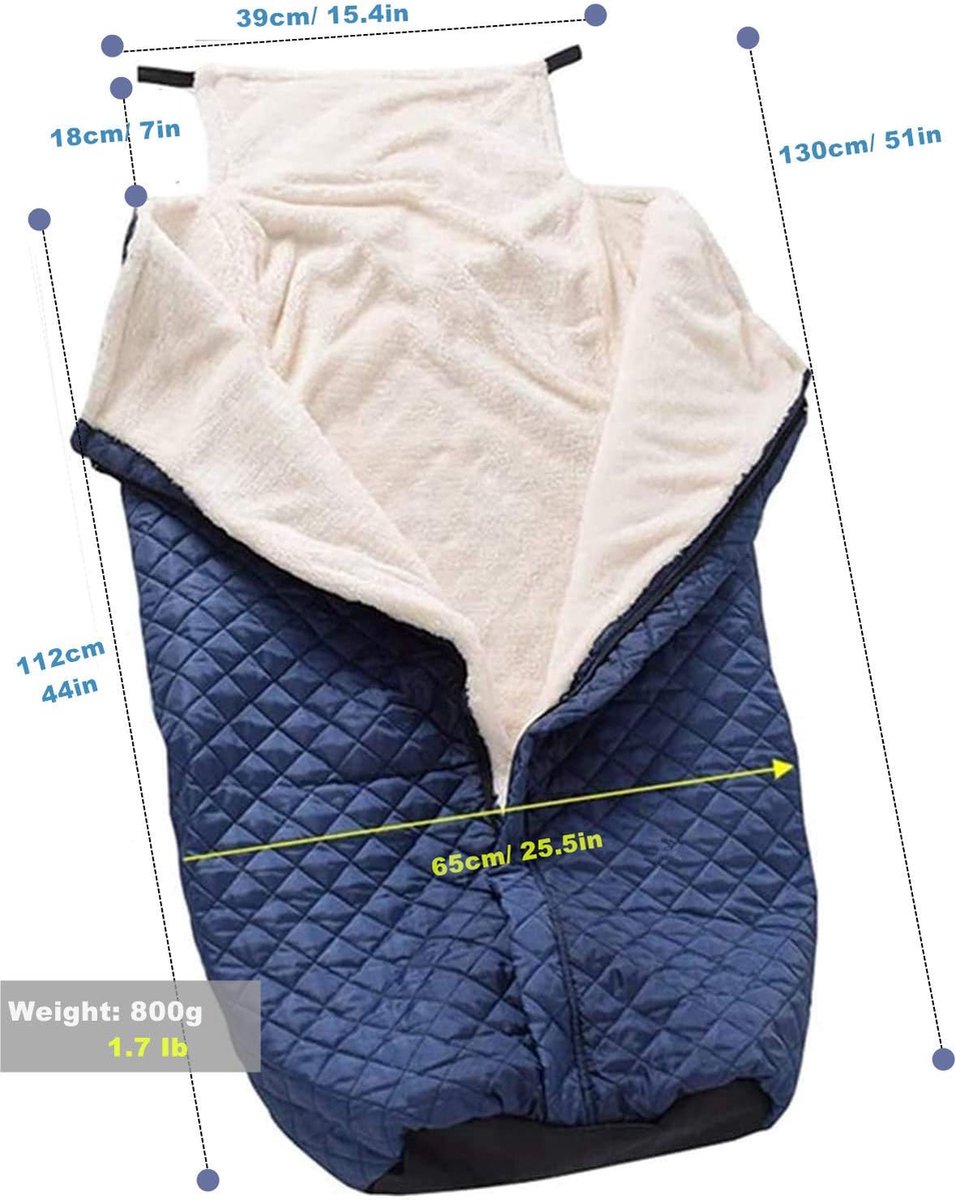 Wheelchair Blanket – Footmuff – Wind and Waterproof – Unisex – Cashmere Lined – Wheelchair Footmuff Adults – Warm & Comfortable – One Size – Stay Warm in Winter – 130*65cm – Waterproof – Waist Size