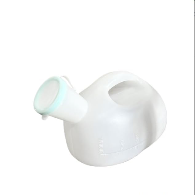 Thick Plastic Mens Bedpan Bottle with Lid Urinals for Men 3000 ml/100 oz Portable Male Urinal Urine Collection Container for Adults/Large Plastic Pee Holder for Hospital,Incontinence,Elderly,Travel