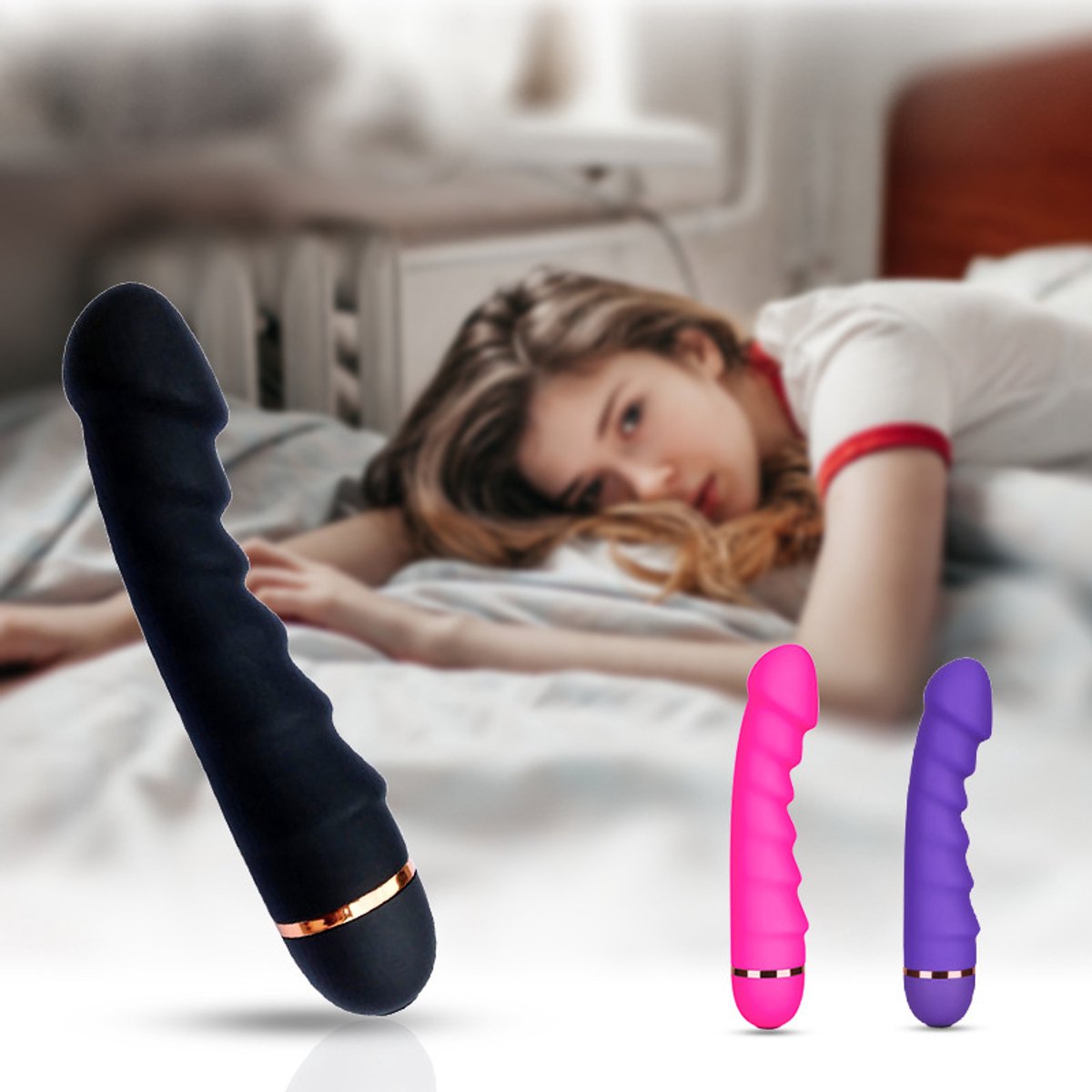 G-Spot Clitoral Vibrator - AV Massager Dildo for Women (Pink)