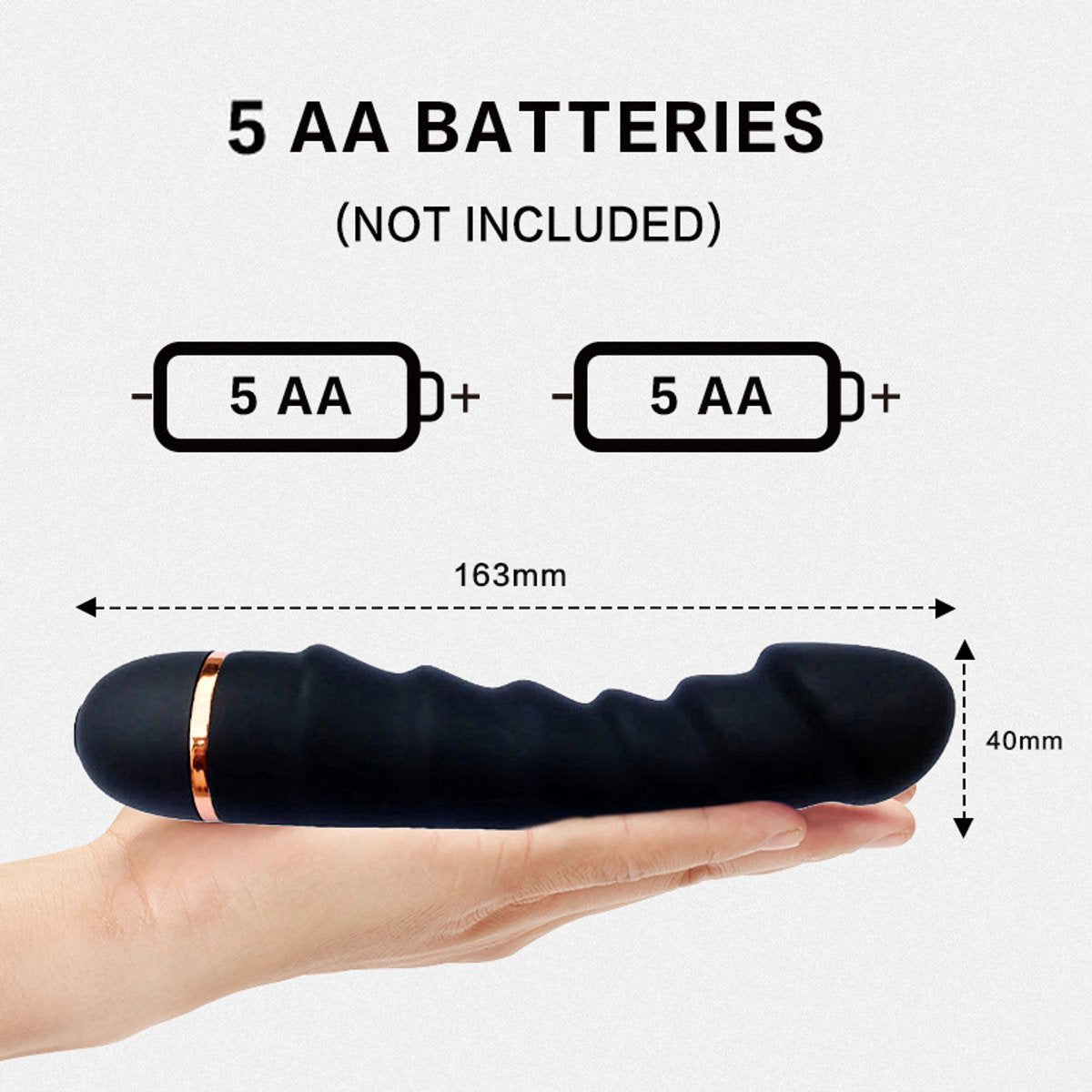 G-Spot Clitoral Vibrator - AV Massager Dildo for Women (Black)