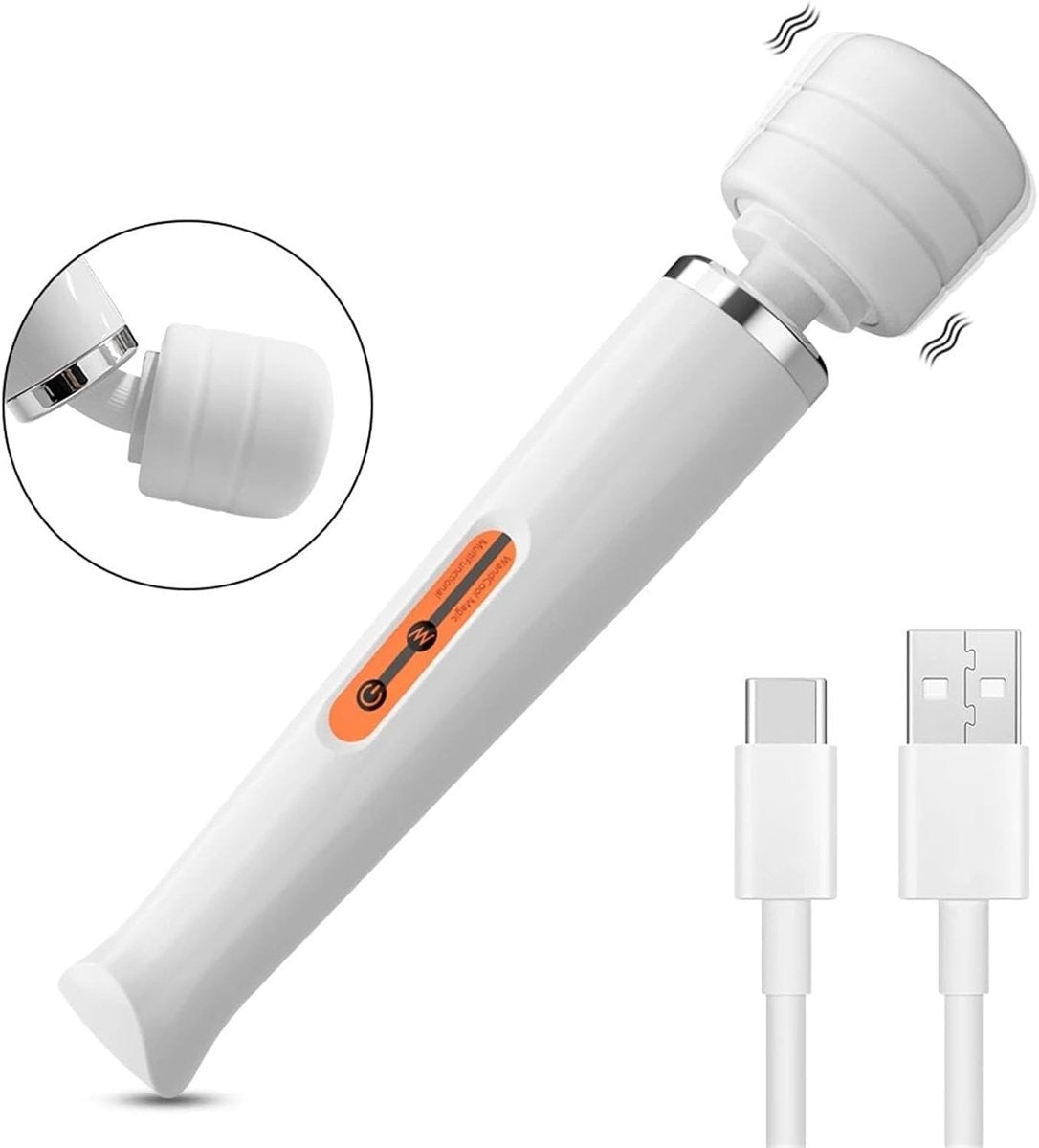 Powerful 10-Speed Plug-In Vibrator - G-Spot Nipple & Clitoral Massager (White)