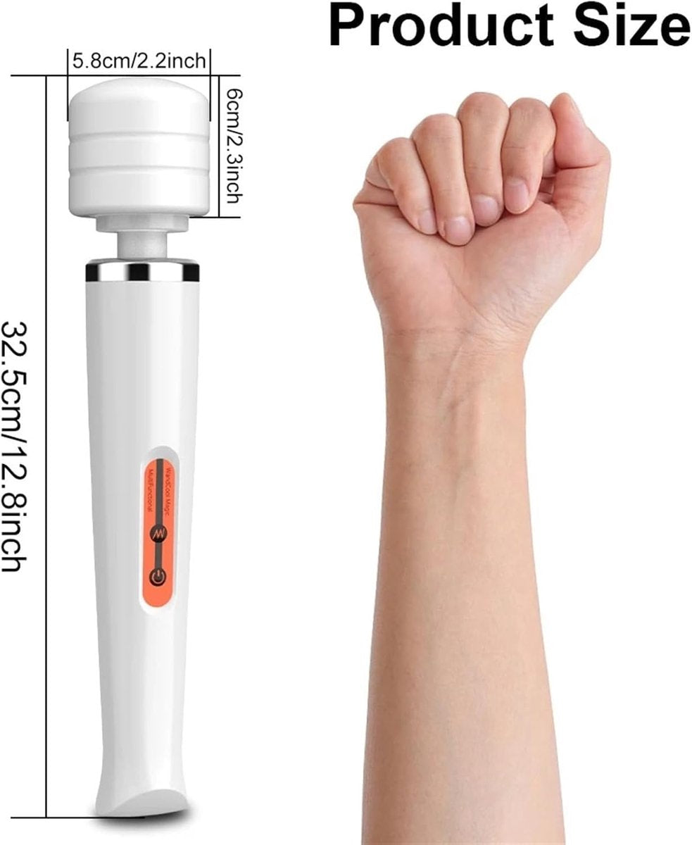 Powerful 10-Speed Plug-In Vibrator - G-Spot Nipple & Clitoral Massager (White)