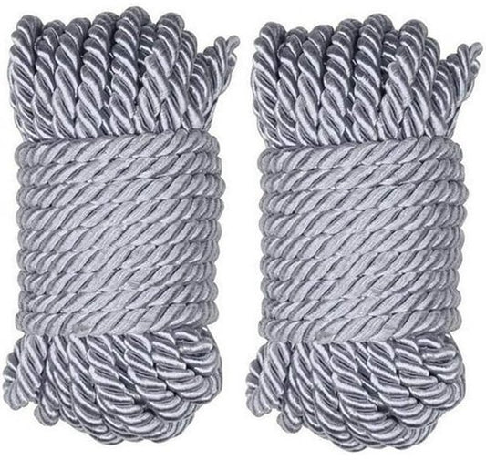 Braided Twisted Rope 10m 8mm - Strong Multi-Purpose Shiny Hemp Rope