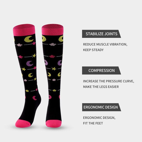 7 pairs of sports compression socks for cycling, running, compression stockings, nursing tights and fitness compression stockings (S/M)