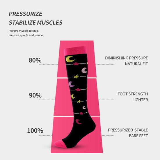7 pairs of sports compression socks for cycling, running, compression stockings, nursing tights and fitness compression stockings (S/M)