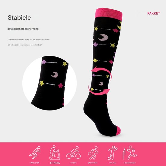 7 pairs of sports compression socks for cycling, running, compression stockings, nursing tights and fitness compression stockings (L/XL)