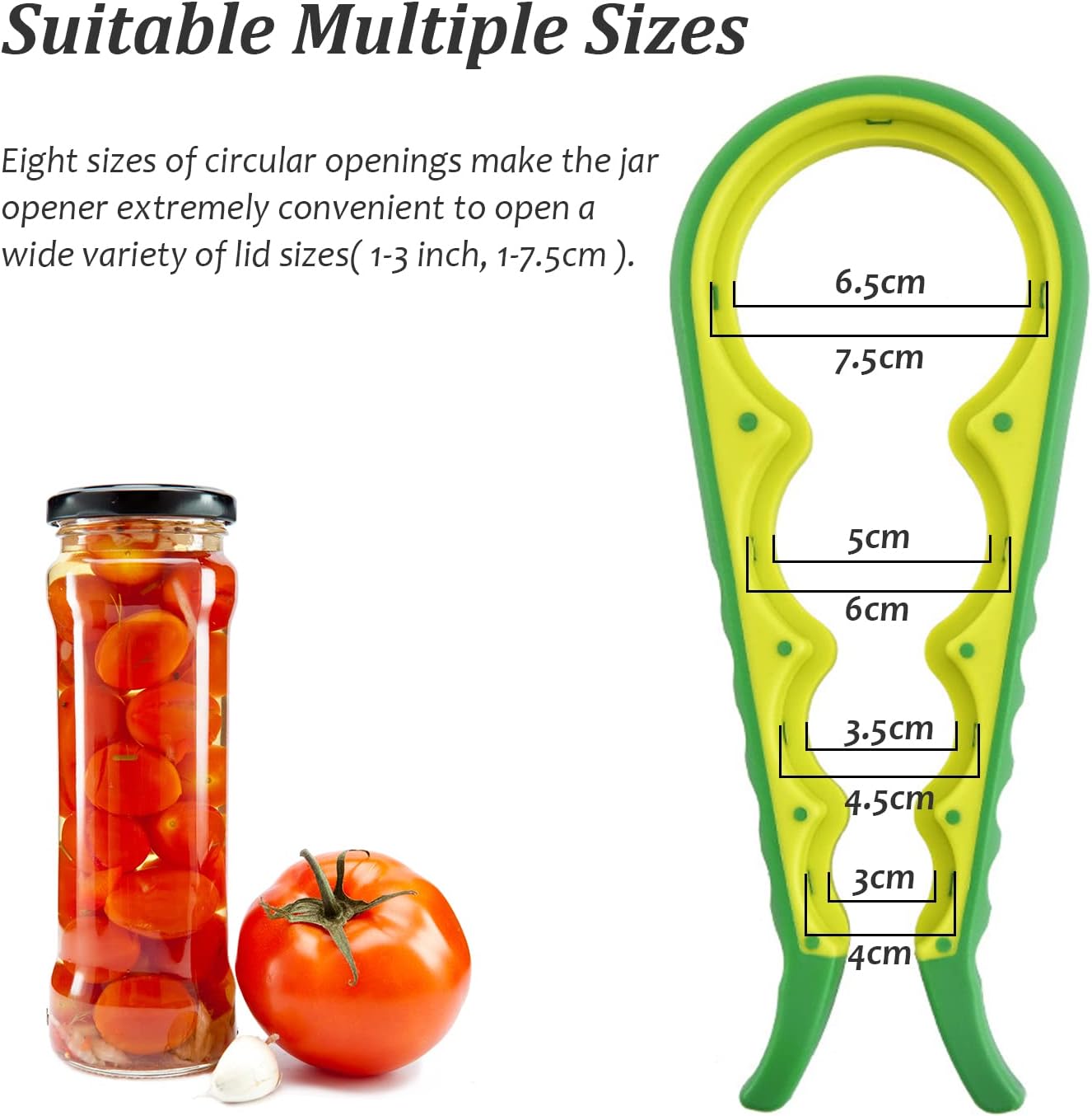 Multifunctional Jar Opener & Bottle Opener - Non-Slip Kitchen Aid - Ideal for the Elderly & Weak Hands - Orange
