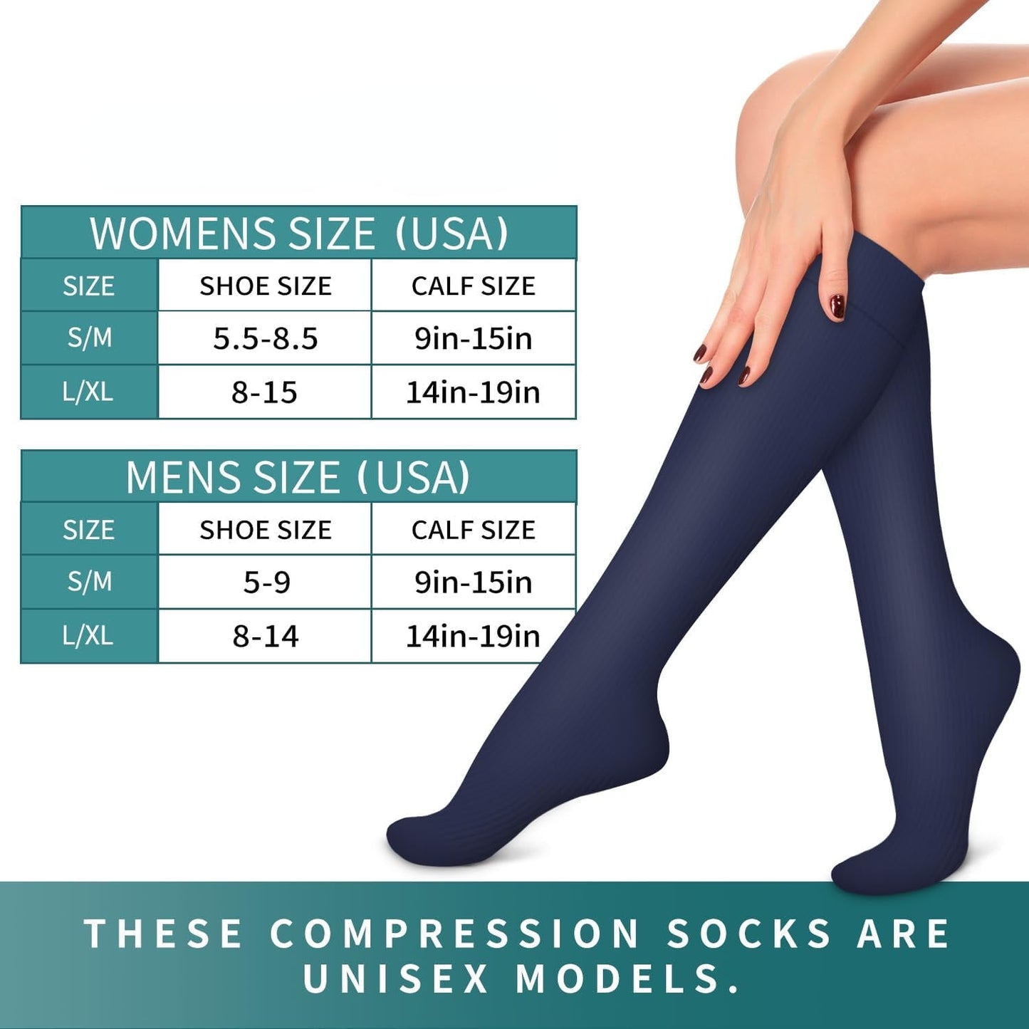 Compression Socks 6-Pairs S/M - For Nurses Running & Travel (Purple Series)