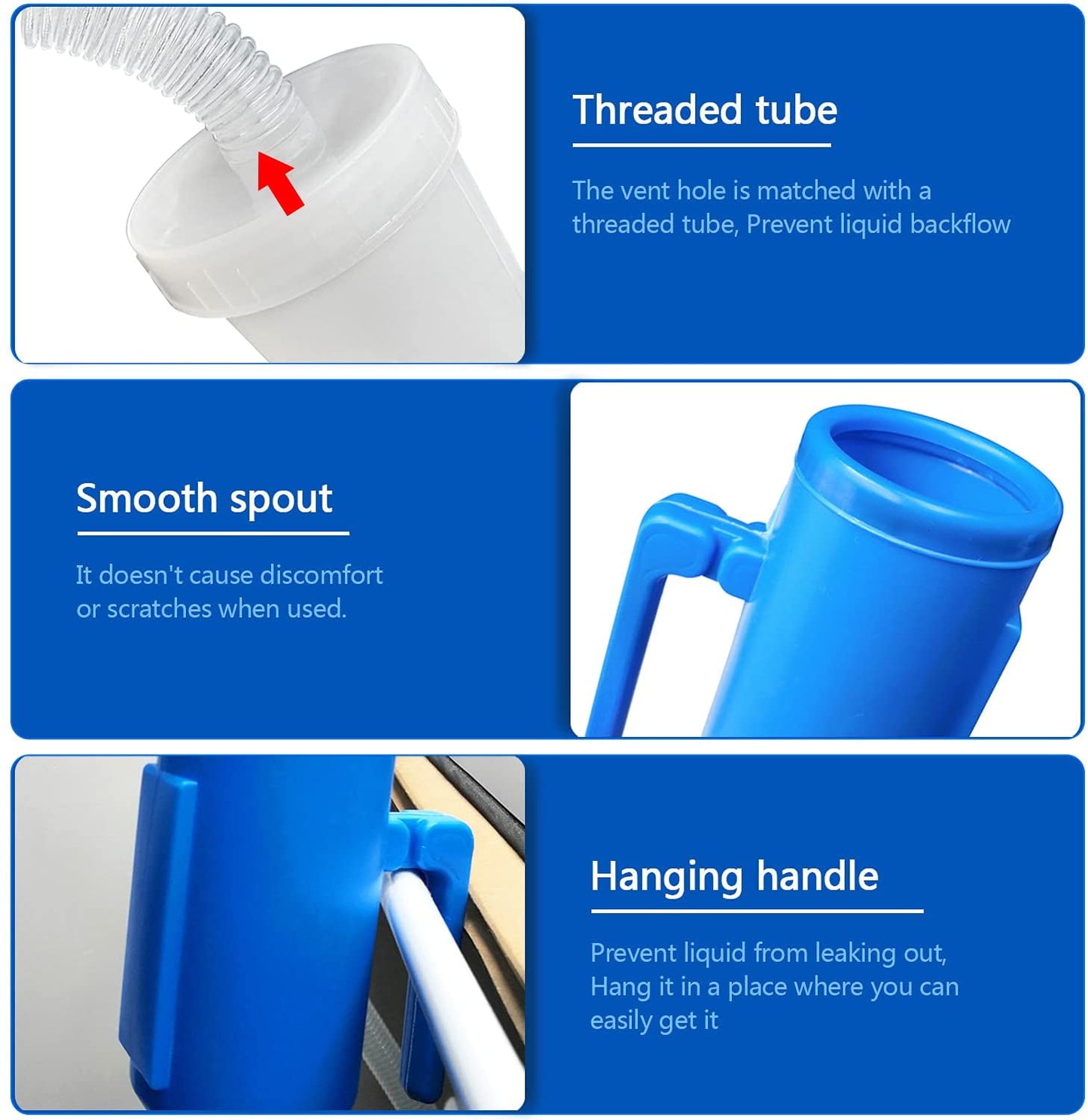 Urinals for Men, Male Urinals with Lid Spill Proof Reusable, Portable Urine Bottle Pee Container Cup for Camping Car Traveling Toilet & Hospital Elderly Bedridden Patient