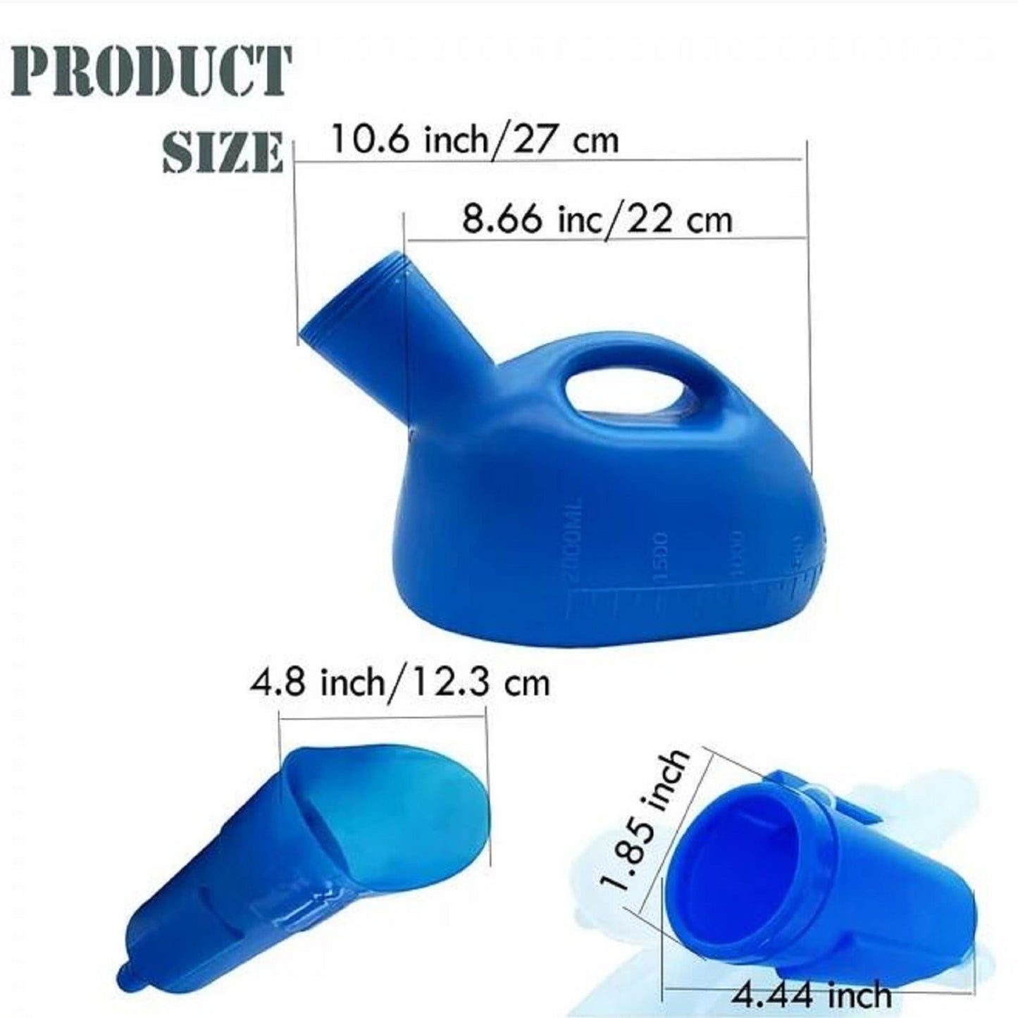 Urinal 1X Urinal Portable Urinals For Men Women Urinal Bottle Spill Proof Reusable Male Female Pee Bottle Camping Toilet Thicken Men'S Potty 2000 Ml 47 JWDX One Size Blue
