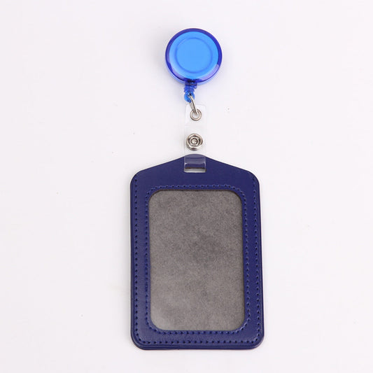 12 Sets Heavy Duty Badge Holders,Retractable Badge Reels Multicolor Name ID Card Holder,PU Leather Business Badge Holder Decorative with Clip for Nurses, Doctors(Z1-Green) Dark Blue