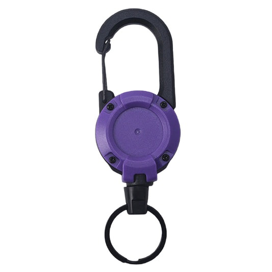 1 Pcs Retractable Keychain,Heavy-Duty Carabiner Badge Holder,Multitool Carabiner Badge Holder,Retractable Keychain Clip Id Holder,Stainless Cord And Extendable Key Ring,Badges & Outdoor Work Purple
