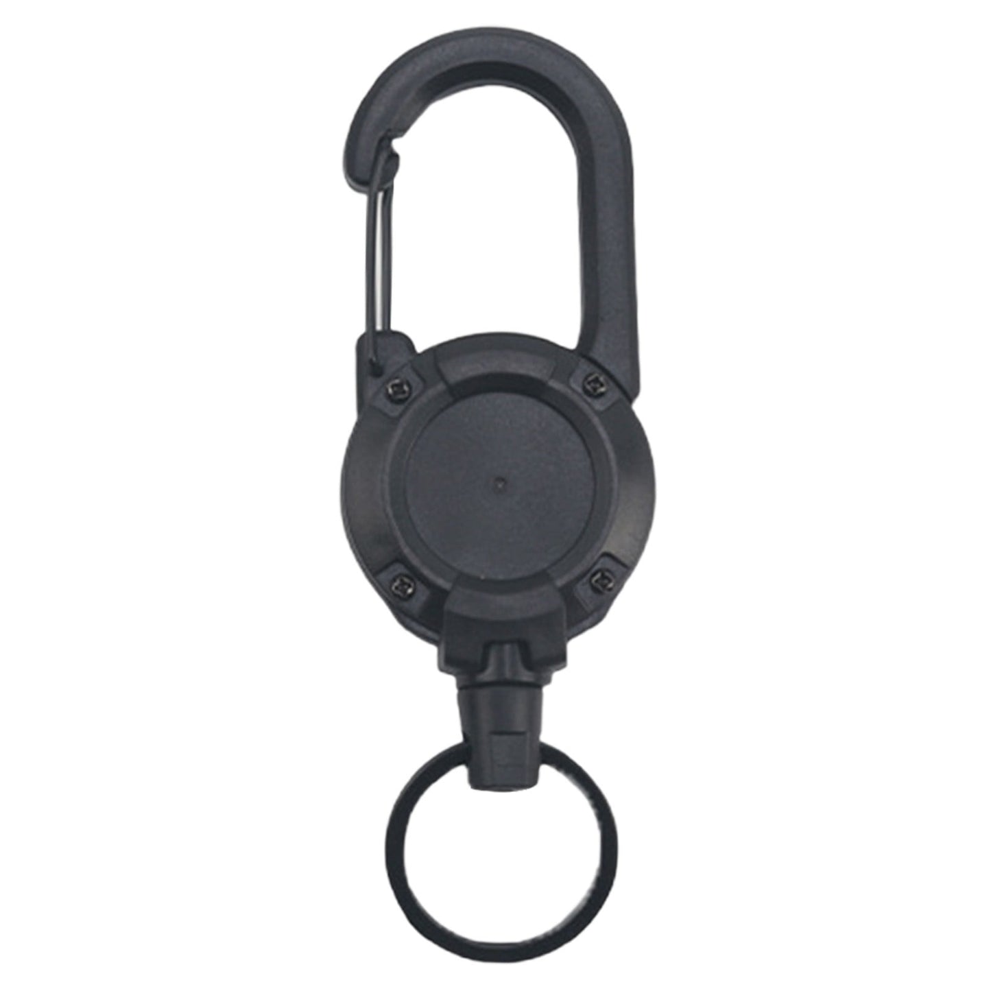 Retractable Carabiner Keychain Badge Holder - Extendable Stainless Cord Purple