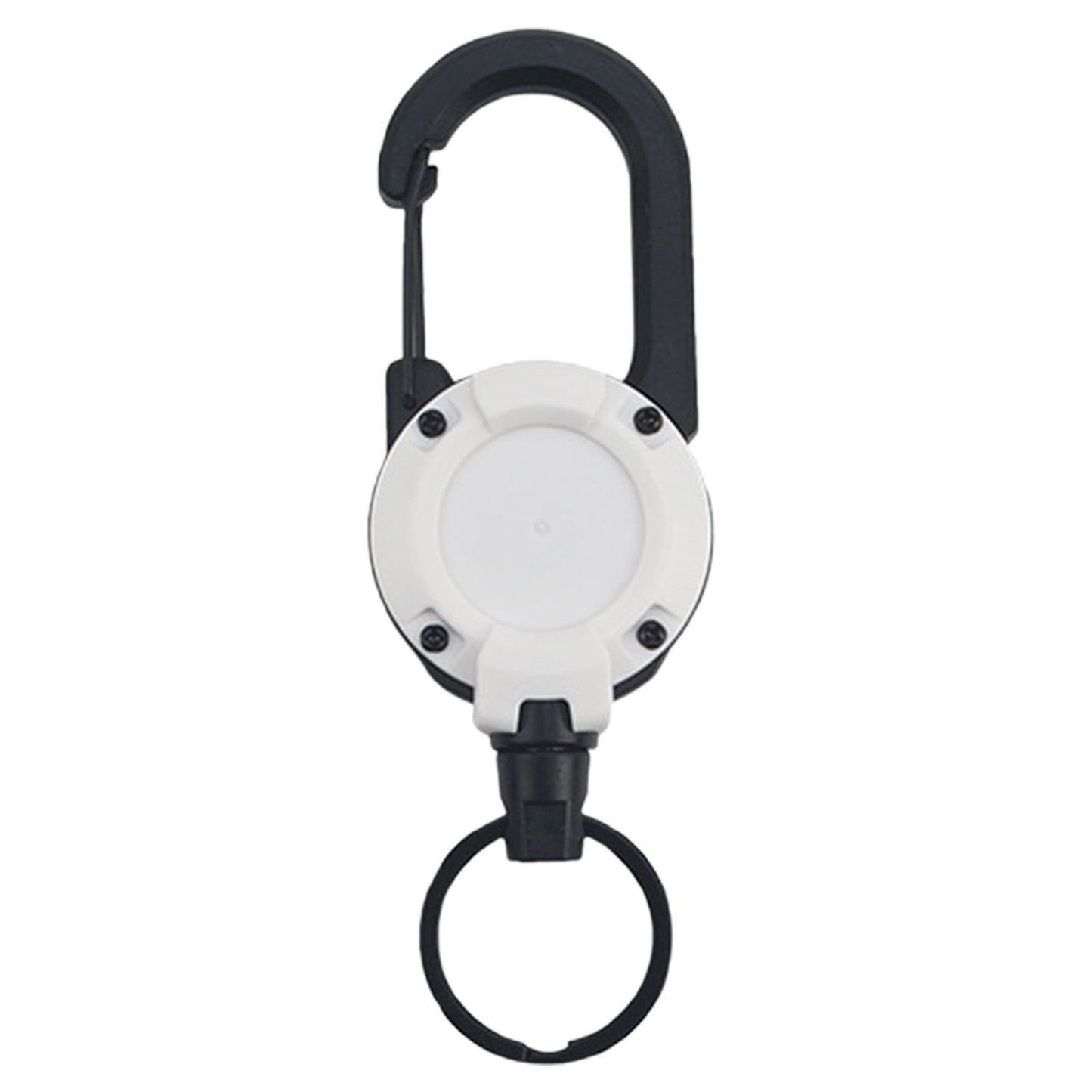 Retractable Carabiner Keychain Badge Holder - Extendable Stainless Cord Purple