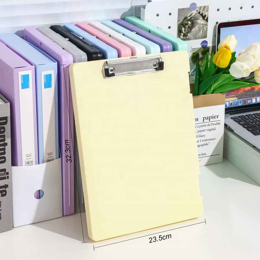 A4 Foldable Clipboard - Sturdy Plastic Document Folder with Privacy Protection Black