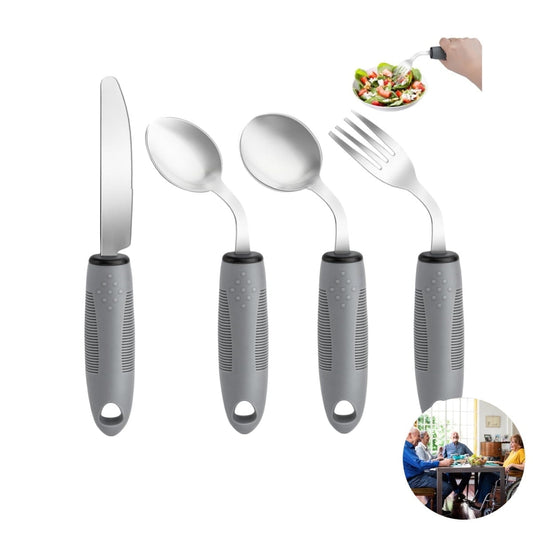 Adaptive Utensils for Parkinson's & Tremors - Easy Grip Weighted Silverware Set