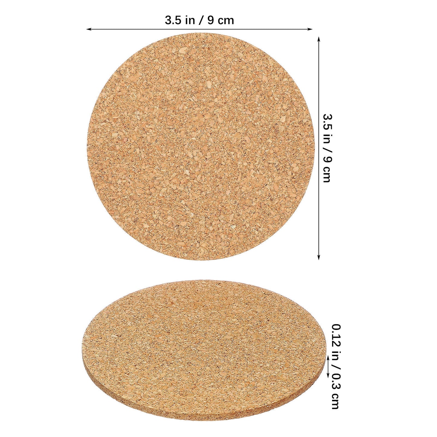 HOOWIFFY Cork Coasters Bulk Cork Coasters For Drinks 100Pcs
