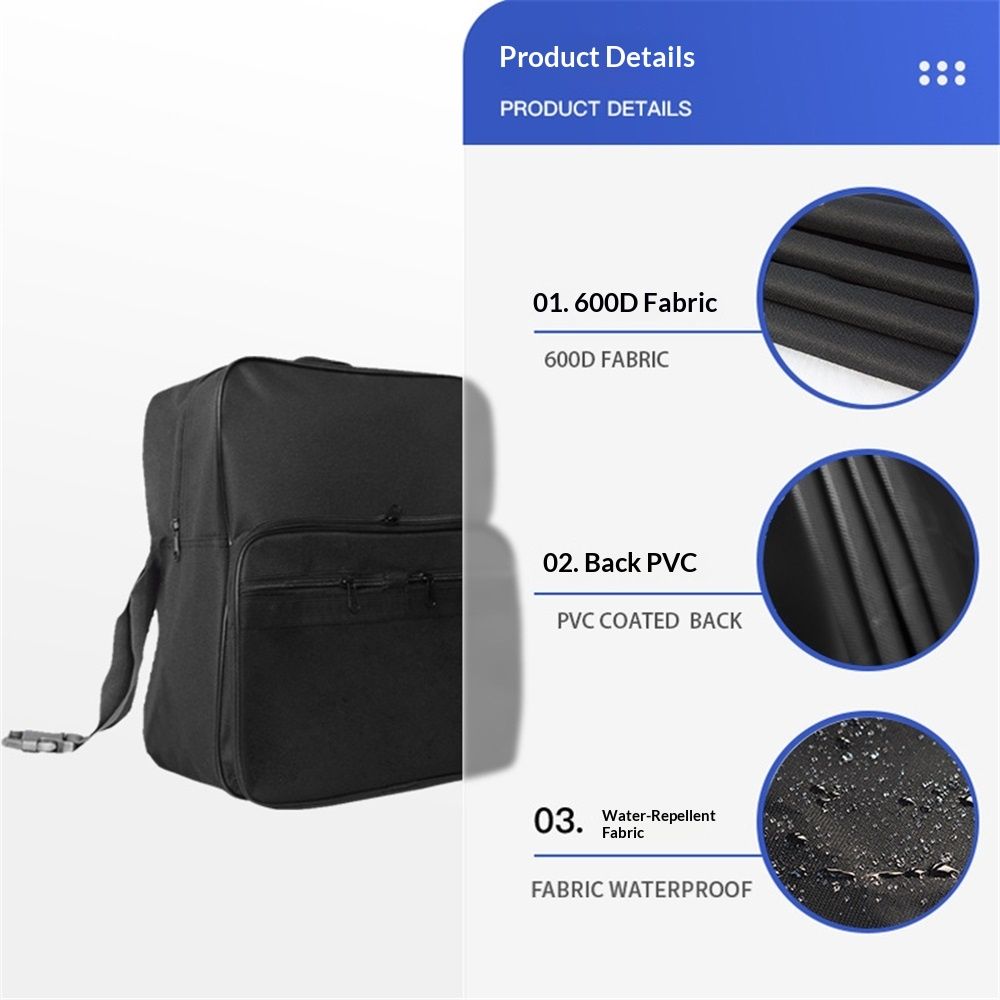 Wheelchair Bags, Wheelchair Bags to Hang on Back, Electric Wheel Chair Accessories, Large Storage Bag for Walker Rollator（black35*19*30cm）
