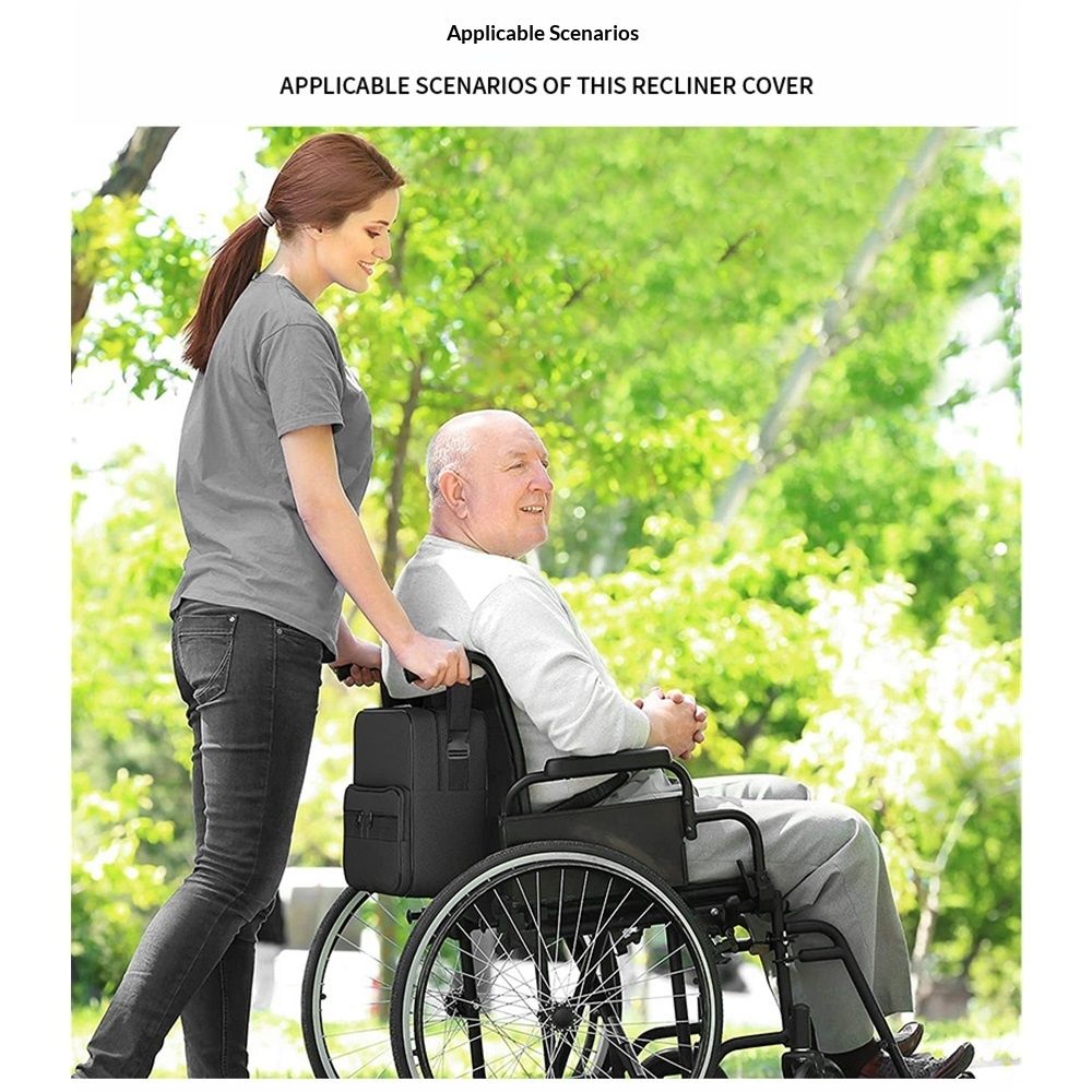 Wheelchair Bags, Wheelchair Bags to Hang on Back, Electric Wheel Chair Accessories, Large Storage Bag for Walker Rollator（black35*19*30cm）