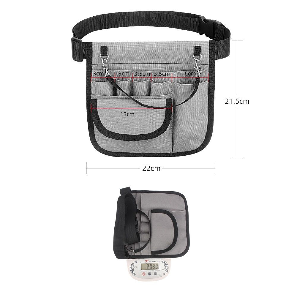 Nurse Waist Pouch with Tape Holder & Adjustable Belt - Nursing Organizer Gray