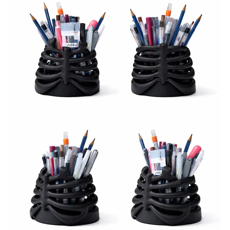 3D Printed Rib Pen Holder - Skeleton Desktop Organizer & Sculpture