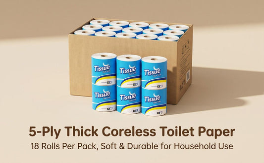 Coreless Toilet Paper, 18 Rolls Per Carton