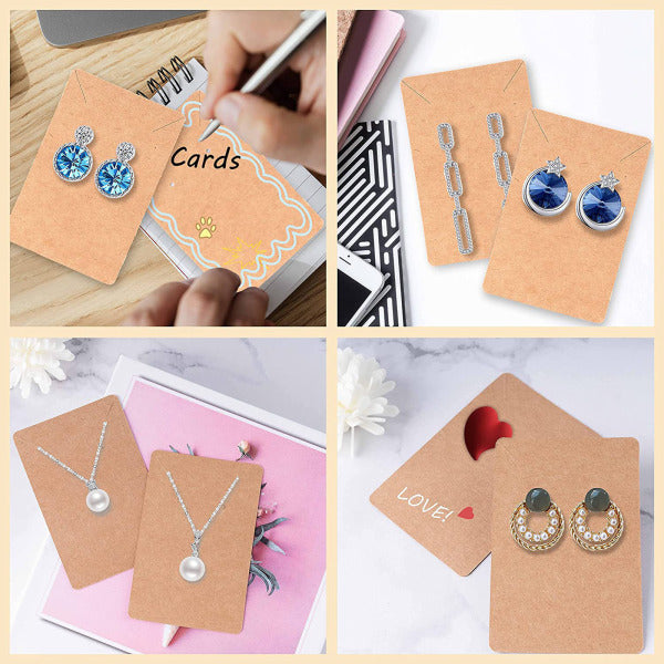 Earring Display Cards 480-Pack with Plastic Bags - Jewellery Packaging for Necklace